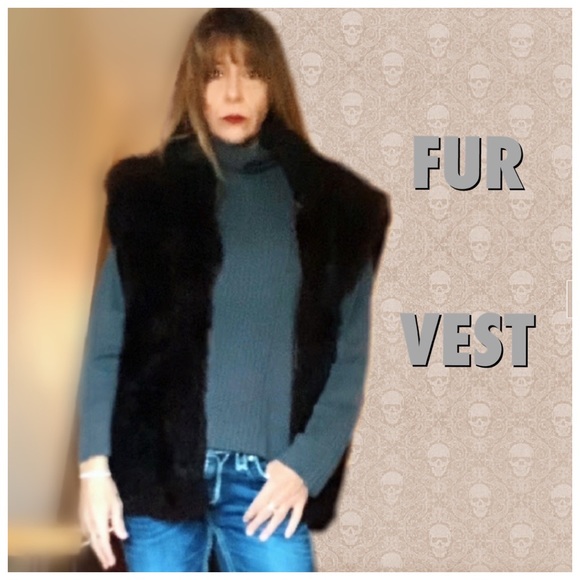 Jackets & Blazers - Long Brown Fur Vest